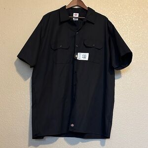 Dickies Men's Black Casual Button Down Shirt